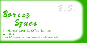 borisz szucs business card